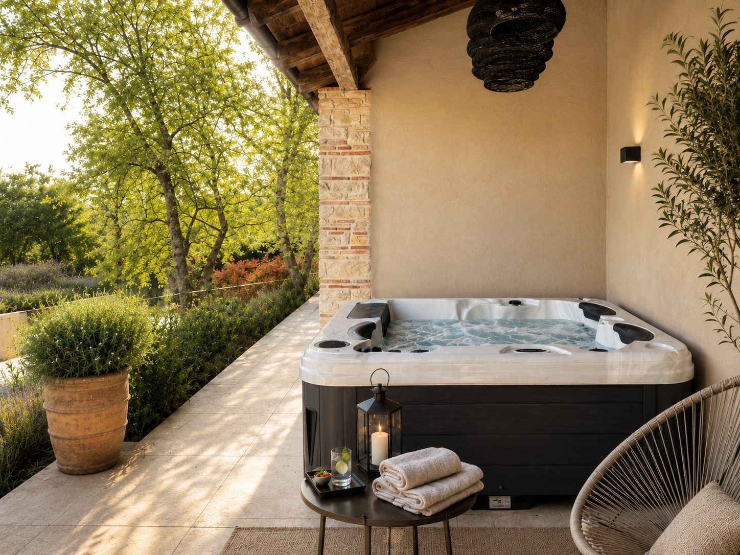 Outdoor whirlpool at Villa VinoSelo
