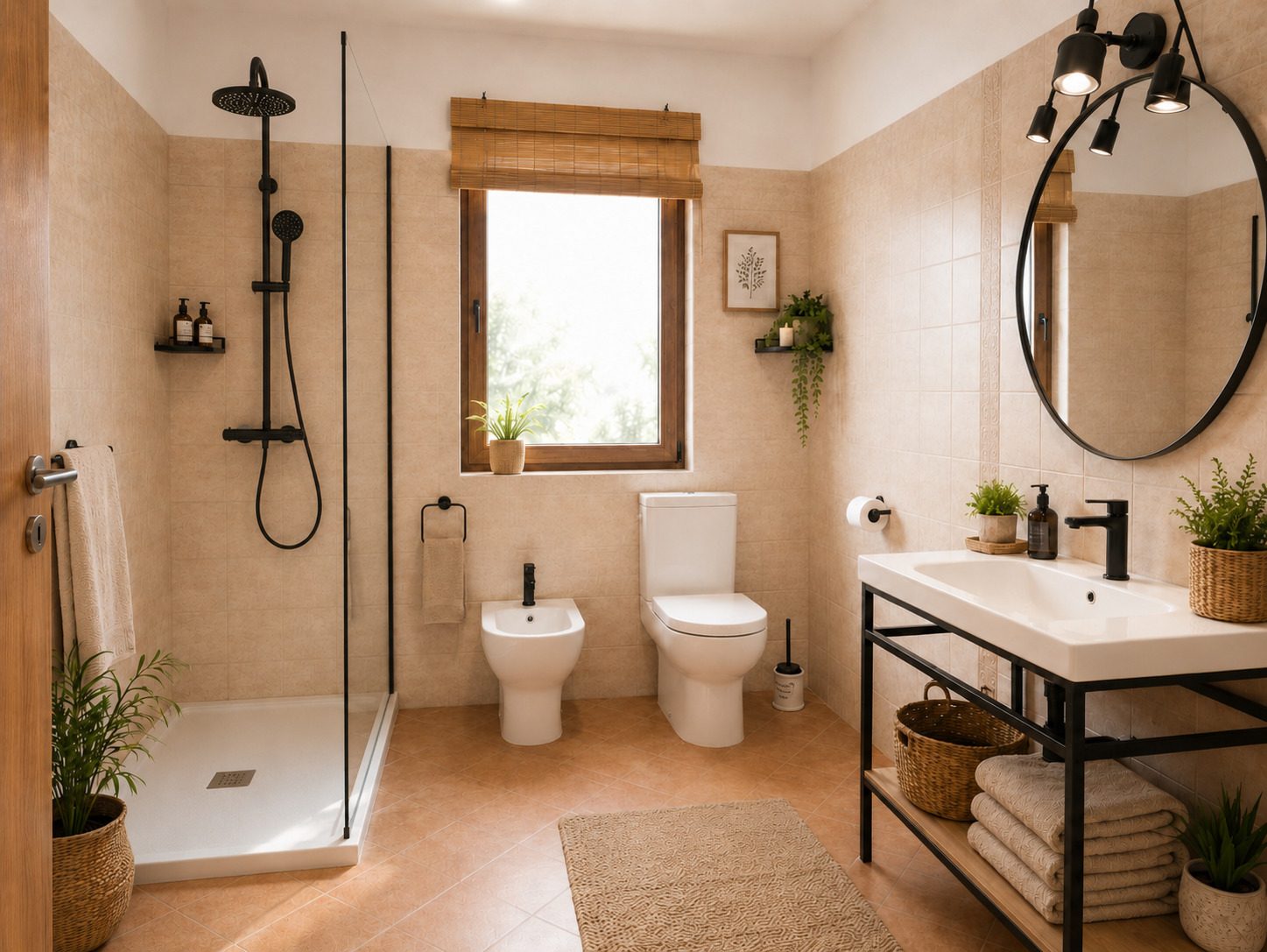 Bathroom at Villa VinoSelo with rain shower