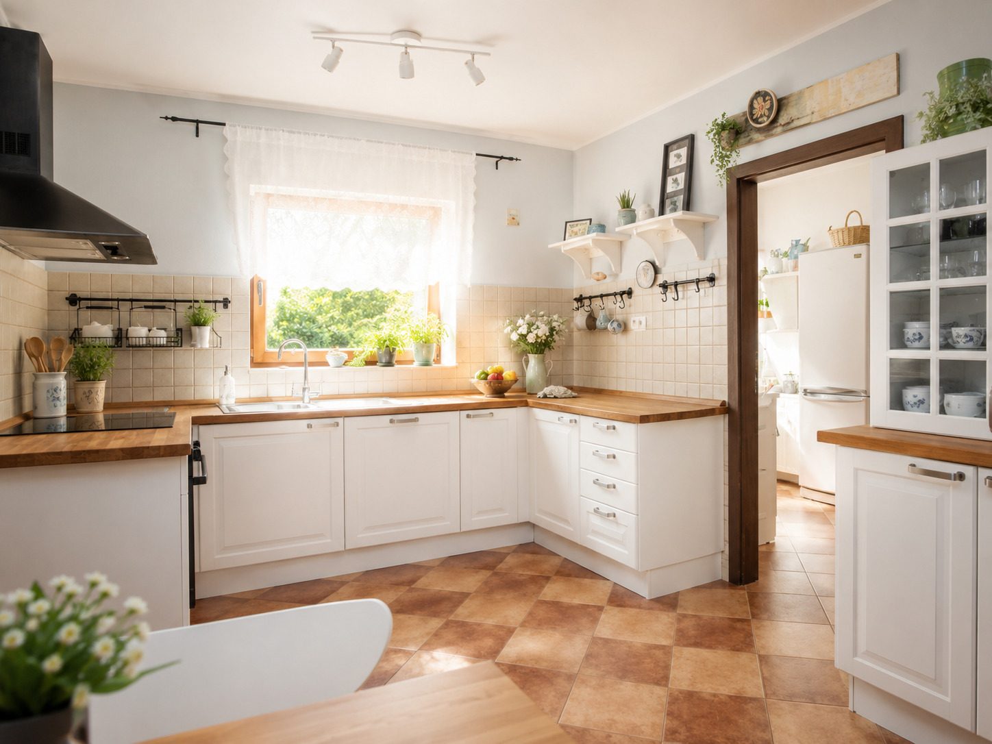 Kitchen of the main apartment upstairs