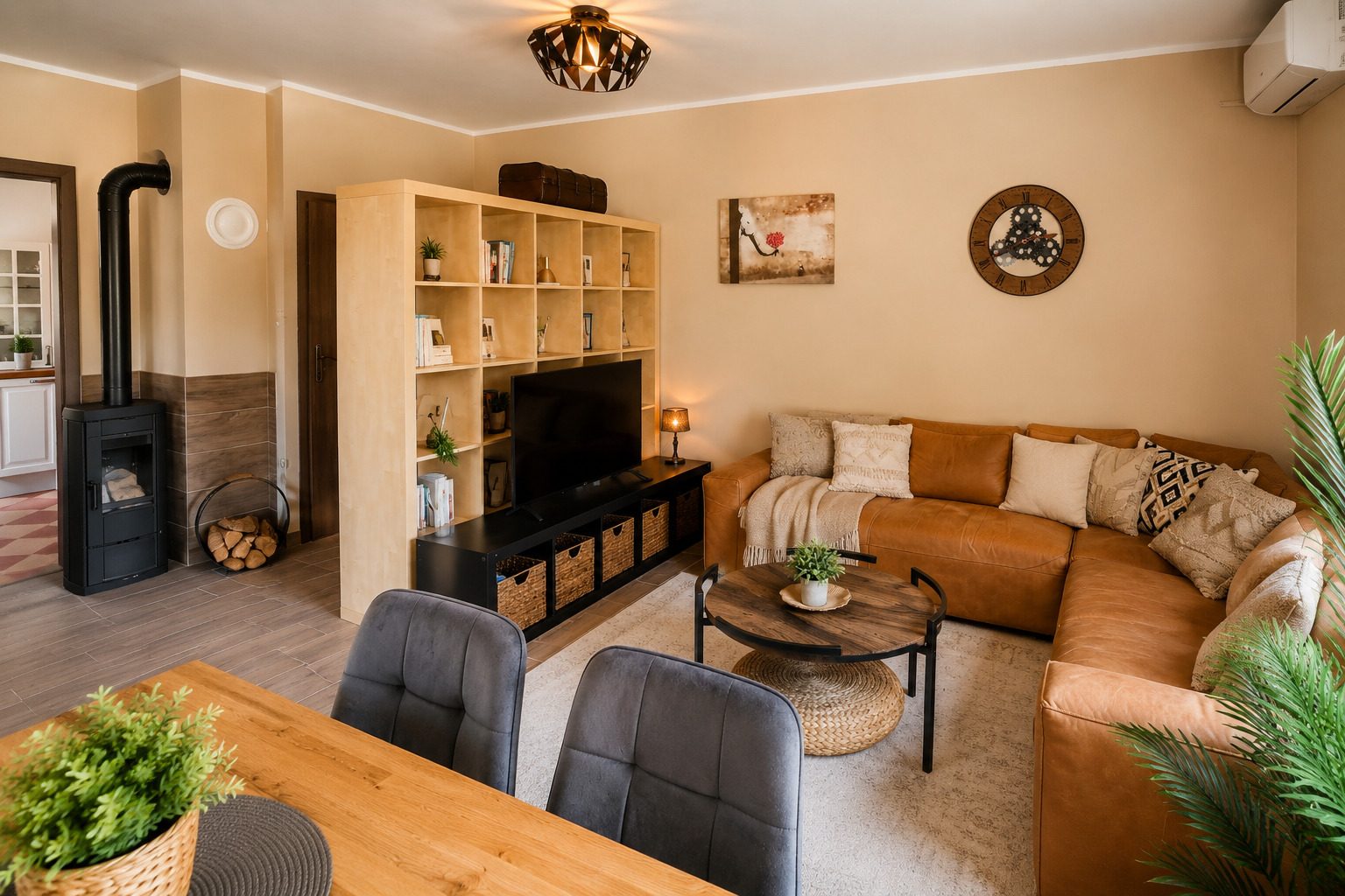 Living room of the main apartment upstairs